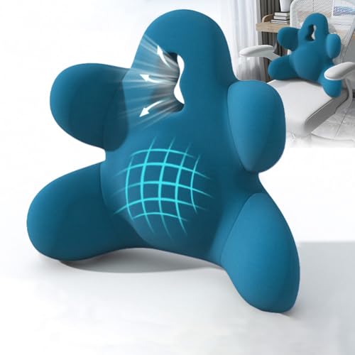 Lumbar Support Pillow for Office Chair, Back Pillow Lumbar Support for Car, Chair, Sofa - Improve Lower Back Pain Relief & Sitting Posture, Memory Foam Back Cushion for Long Sitting (Blue-01) - color: A-blue-01