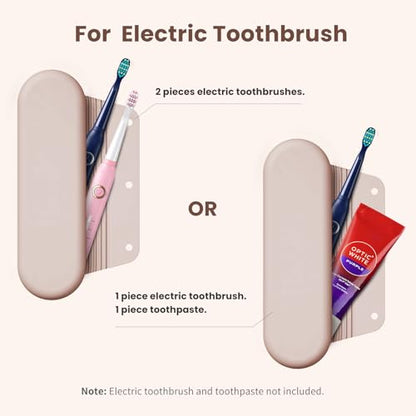 Silicone Electric Toothbrush Travel Case, Manual Toothbrush Travel Cover for Men and Women,Toothbrush Holder for Travel,Gym and More, Fits Most Manual and Electric Toothbrushes - Sand Pink - color: Sand Pink