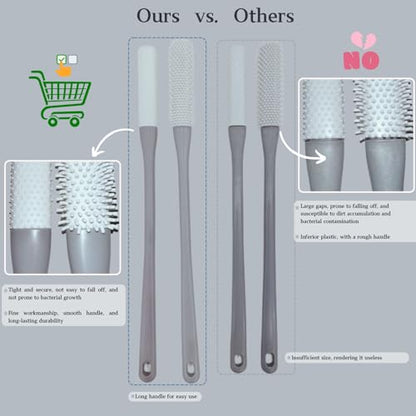 Toe Cleaning Brush with 15.7" Long Handle,Shower Foot Scrubber,No Bending, Ideal for Seniors, Expecting Mothers, Men & Women | Foot Scrubber & Anti-Itch Exfoliating Brush (2 Pack) (Pink) - color: Pink