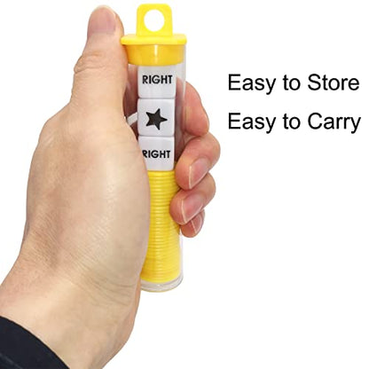 Ahoper Left Right Center Dice Game Prime Set Bundle with 3 Dices + 36 Chips. Round Tube Storage is Very Convenient for Travel. Easy to Store, Carry Around. (Yellow) - color: Yellow