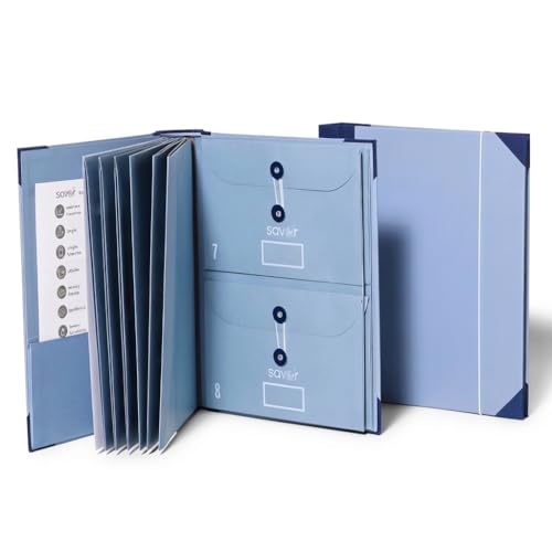 Savor | Edición Actualizada 2025 El Folio® Organizador de Documentos en Español| 17 millones de me Gusta en TikTok | Carpeta de Emergencia para Acta de Nacimiento, Tarjeta de Seguro Social, Pasaporte - color: Blue, style: Document Organizer (Spanish Versi