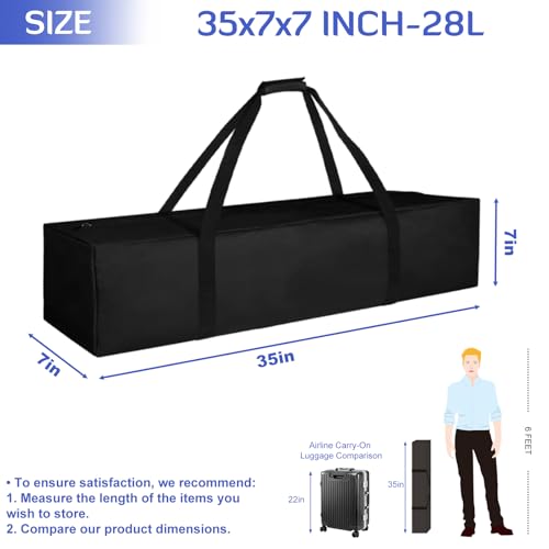 INFANZIA 35inch Sports Duffel Travel Bag, 28L Extra Large Duffel Luggage Bag with Upgrade Zipper, Water Resistant & Foldable Equipment Storage Bag for Fishing Tripod Tent Umbrella - size: 35x7x7 inch