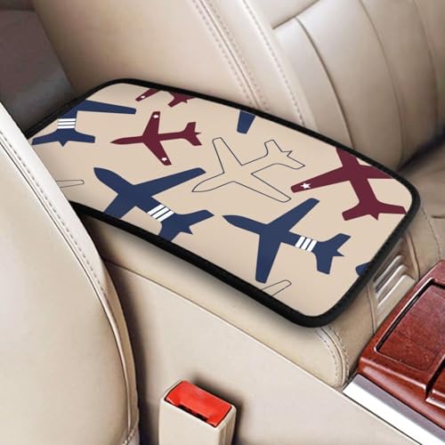 Aircraft Airplane Flying Universal Center Console Armrest Cover Pad Car Armrest Protector for Most Cars, Suvs & Trucks, Cushion with Easy Installation