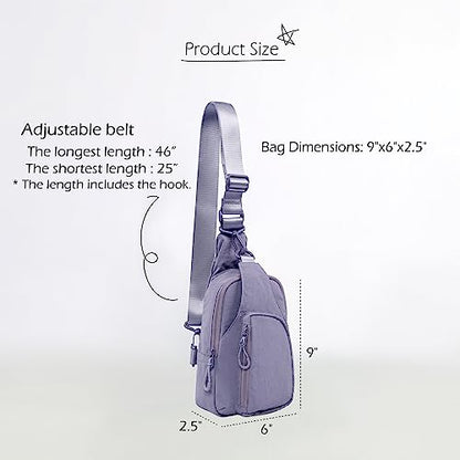 ODODOS Sling Bag with Adjustable Straps Crossbody Chest Bag Lightweight Backpack for Casual Traveling Hiking - color: Ultra Violet