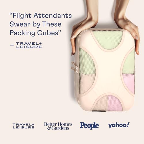Shacke Packing Cubes for Travel 8 Set - Premium Luggage Organizer Bags - Versatile Travel Organizer for Women and Men - Optimized Packing Bags - Travel Essentials (Cream) - color: 8 Set - Cream, size: Set of 8