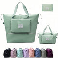 Large Capacity Foldable Travel Bag, Expandable lightweight Carry on Bag, Dry with Wet Separation Spor Duffel Bags (Light Green) - color: Light Green