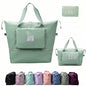 Large Capacity Foldable Travel Bag, Expandable lightweight Carry on Bag, Dry with Wet Separation Spor Duffel Bags (Light Green) - color: Light Green