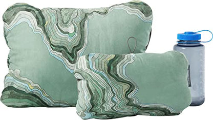 Therm-a-Rest Compressible Cinch Camping and Backpacking Pillow, Regular - 14 x 18 Inch, Sage Topo Wave Print - color: Sage Topo Wave Print, size: Regular - 14 x 18 Inch
