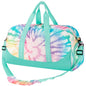 Choco Mocha Kids Duffle Bag, Girls Tie Dye Overnight Travel Bags for Kid with Shoes Compartment, Large Weekender Bag for Sleepover, Teal - color: Tie Dye-Teal