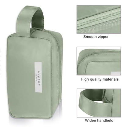 Queboom Travel Makeup Bag Cosmetic Bag Makeup Bag Toiletry bag for women and men (Green-3pcs) - color: Green-3pcs