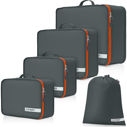 Packing Cube Travel Cubes Suitcase Organizer for Accessories Luggage Carry On Suitcase Lightweight 5 Set Grey - color: Grey