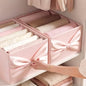 Gerrii 2 Pack Light Pink Bow Storage Bins for Closet 18.5" x 11.02" x 7.87" Large Stylish Fabric Organizers with Bow Handles Grid Dorm Organizer Open Compartments for Underwear Socks Accessories