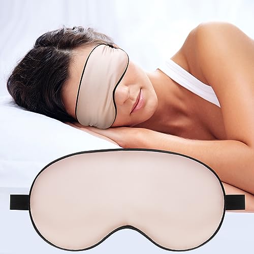 Silk Eye Sleep Mask - Adjustable Strap, Comfortable & Soft Satin Eye Mask, Blindfold Eyeshade for Men & Women for A Full Night's Sleep (Pink) - color: Pink