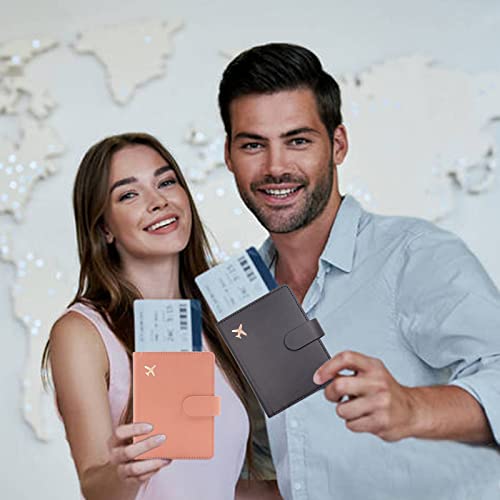 Unisex Faux Leather Passport and Vaccine Card Holder, Black, Slim, Waterproof, Lightweight, RFID Blocking - color: Black, style: Classic