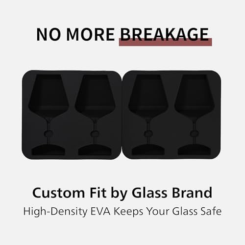 Woven Hardshell 2-Glass Wine Glass Case for Riedel (Glasses Not Included), Protective Stemware Carrier with Precision-Cut Multi-Fit EVA Foam for Travel and Storage - size: Riedel Multi-fit