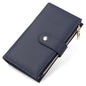yiijay Wallet for Women RFID Blocking Leather Trifold Clutch Wallet Credit Card Holder Ladies Travel Wallet Purse with Pen Holder - color: 1Royal Blue