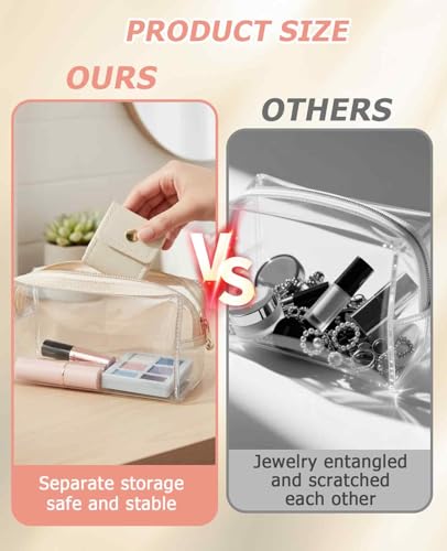 6PCS Mini Jewelry Travel Pouch, Foldable Jewelry Roll Bag with Buckle for Journey Rings Necklaces Earrings