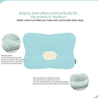 Soft Hypoallergenic Baby Head & Neck Support Organic Cotton Cover Machine Washable (Marble Grey) - color: Marble Grey
