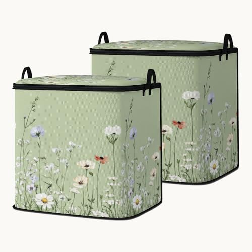 2pcs closet organizers and storage under bed,clothing blanket sweater sheet bedding comforter duvet quilt pillow toy storage bags with lids,dorm room essentials for containers 95L - color: 23