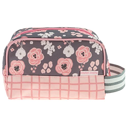 Stephen Joseph, Kids Toiletry Bag, Boys and Girls Toiletry Kit, Travel Bag - color: Charcoal Flower