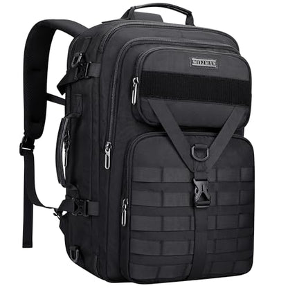 WITZMAN Carry On Travel Backpack for Men Large Convertible 45L Fit 17 Inch Laptop Backpack 3 in 1 Bag for Airline Approved(B688 Black) - color: Black