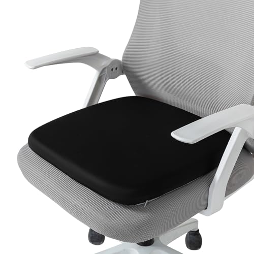 SheRest Office Chair Cushion with Straps, Memory Foam Seat Cushion with Removable Cover, Suitable for Office Chairs, Car Seats, and Airplane Seats, Black, X-Large - color: Black, size: X-Large