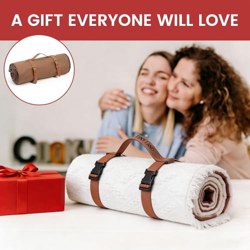 Tiny Land Picnic Blankets, 2 in1 Double Layer Waterproof Mat + Blanket, Foldable Beach Mat,Outdoor Blanket, Portable Camping Blanket, Extra Large Beach Mat, for Camping Park Beach Grass