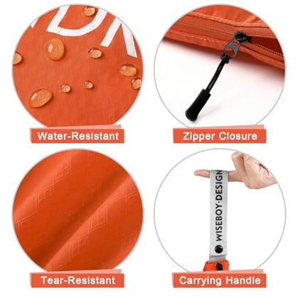 WiseBoy 2 Pack Laundry Bags, Travel Laundry Bag for Dirty Clothes, Washable Nylon Wet Dry Bag, Swimming Yoga Bathing Suit Workout Wet Dry Bags - color: Orange