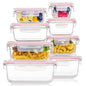 Vtopmart 8 Pack Glass Food Storage Containers with Airtight Lids, Glass Meal Prep Containers, Lunch Containers for Microwave, Oven, Freezer and Dishwasher, BPA Free - color: Pink
