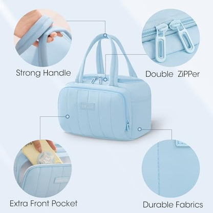 Lunch Bag for Women 7L Insulated Soft Leakproof Lunch Cooler Reusable Lunch Box for Meal Picnic Travel Work Beach Blue - color: Blue