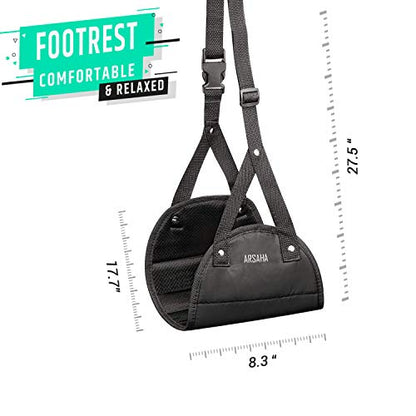 Airplane Footrest - Foot rest for Airplane Travel Essentials , Portable Foot Hammock Under Desk for Train Bus Flight Office foot hammock airplane with Memory Foam-Reduces Swelling