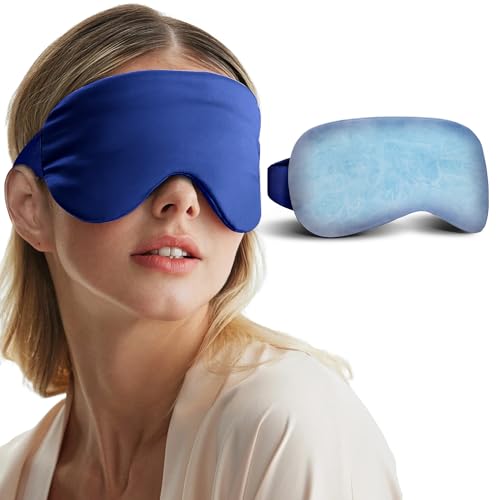 Hsa Store Eligible Items Fsa: Cold Compress for Migraines Headache Puffiness Dark Circles, Face Ice Pack for Sleep Puffy Eyes, Reusable Cooling Gel Eye Mask (Blue) - color: Blue