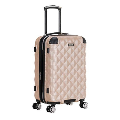 Kenneth Cole REACTION Diamond Tower Collection Lightweight Hardside Expandable 8-Wheel Spinner Travel Luggage, Rose Champagne, 2-Piece Set (20" & 28") - color: Rose Champagne, size: 2-Piece Set (20" & 28")