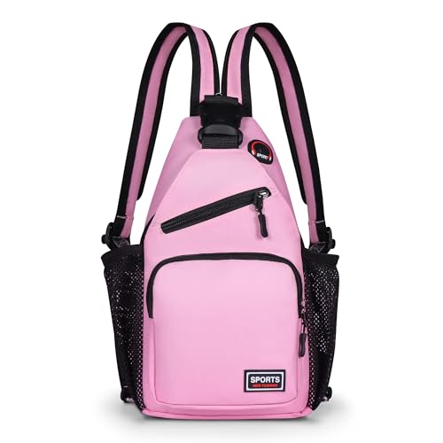 Crossbody Backpack Convertible Sling Bag for Women Men with Adjustable Strap Small Casual Daypack for Hiking Traveling (Small, 11-Inch, Pink) - color: Pink, size: 11-Inch