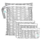 Bumkins - Waterproof Wet Bag & Clear Travel Bags - For Beach, Baby, Travel, Swim Suit, Cloth Diapers, Pump Parts, Pool, Gym, Toiletries - Reusable & Easy to Clean - Lunar Gray - 4 Pack - color: A7 Lunar Gray-4