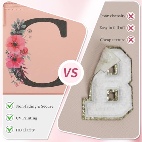 OCHEAL Initial Makeup Bag,Monogram Make up Bag Pink Travel Makeup Organizer Case Beauty Toiletry Cosmetic Bag with Brush Holder, Trendy Stuff Personalized Gifts for Women and Girls-C - color: Pink, style: C