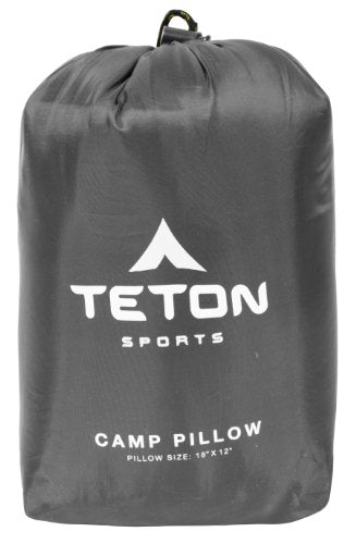 TETON Sports Camp Pillow; Great for Travel, Camping and Backpacking; Washable, Grey - color: Grey
