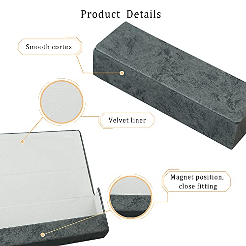 LifeArt Eyeglass Case Hard Shell, Portable Sunglass Case for Women and Men, fashionable PU Leather Eyeglass Case, Lightweight - color: 634_fhybr(dark Grey)