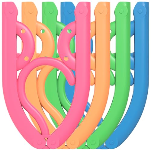 Foldable Travel Hangers, Portable Hangers for Shirts, Dresses, Coats, Pants, Towels & Baby Clothes, Durable Lightweight Plastic, Compact, Adjustable, Pack of 4, Multicolor - color: Travel Hangers – No Clips, size: 4 Pack