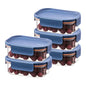 LocknLock Tritan Plastic Bisfree Modular Plus Food Storage Container Set, 10-Piece Set, BPA-Free, Modular Stacking, Tritan, Navy - color: Navy, size: 10 set (5 containers & 5 Lids)