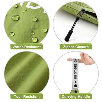 WiseBoy 2 Pack Laundry Bags, Travel Laundry Bag for Dirty Clothes, Washable Nylon Wet Dry Bag, Swimming Yoga Bathing Suit Workout Wet Dry Bags - color: Green