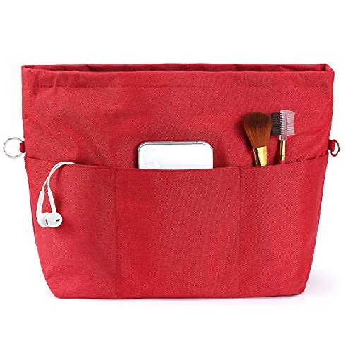 VANCORE Purse Organizer Insert for Handbags,Tote Bag Organizer Insert with Zipper Bag,Premium Handbag Organizer Inside Liner for Women - color: Red, size: XX-Small