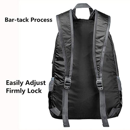 G4Free 20L Lightweight Packable Backpack Travel Hiking Daypack Foldable Backpack for Men Women - color: A-black