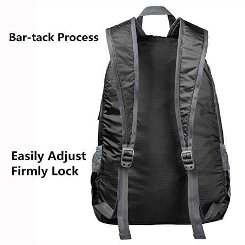 G4Free 20L Lightweight Packable Backpack Travel Hiking Daypack Foldable Backpack for Men Women - color: A-black