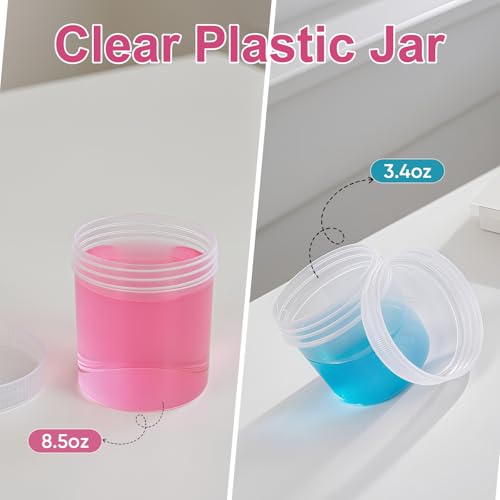 Wide Mouth Travel Containers, PP Clear Leak Proof Travel Plastic Jars with Lids for Creams Lotion Cosmetic, Jewelry Beads, Sample, Small Items Storage (4 Pcs 3.4 oz，4 Pcs 8 oz) - color: Clear, size: 3.4 oz + 8 oz