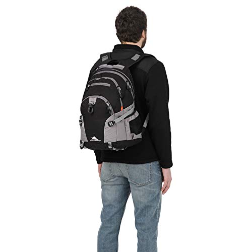 High Sierra Loop Backpack, Travel, or Work Bookbag with tablet sleeve, One Size, Black/Charcoal - color: Black/Charcoal
