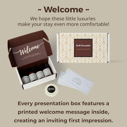 20 Display Ready Boxed Amenity Kits with Premium Hotel Toiletry Essentials - 1.5 oz Shampoo, Conditioner, Shower Gel, Lotion, 1.2 oz Guest Soap & 2 Makeup Remover Wipes - Air bnb & Vacation Rentals - style: 20 Sets (Boxed/Display Ready)