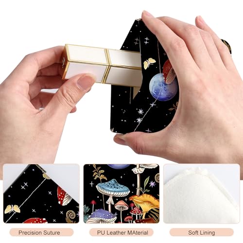 2Pcs PU Leather Small Squeeze Coin Purse Pouch Mini coin Bag Unique And Cute Wallet Cosmetic Bags Change Bag For Women Girls Men Colored Mushroom - color: Colored Mushroom