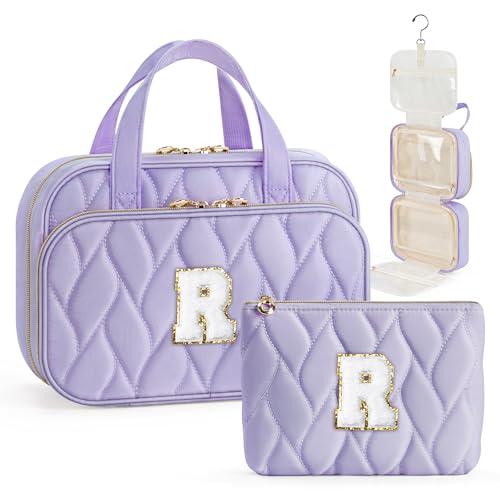 YOOLIFE Hanging Toiletry Bag for Women - Travel Toiletry Bag Makeup Bag, Portable Toiletries Cosmetic Bag, Airplane Travel Essentials Purple - R - color: Purple, style: R