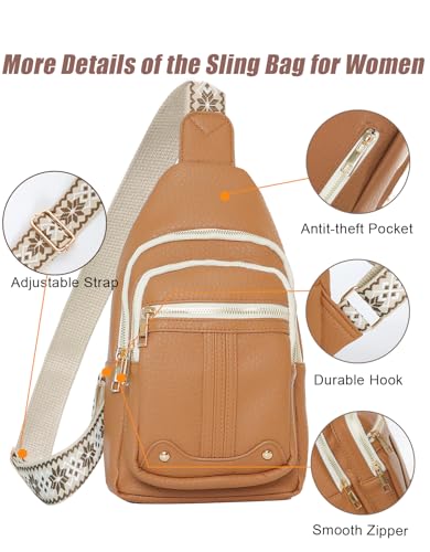 Mothers Day Gifts for Mom Aunt Coworker Nurse Grandma Mom Gifts from Daughter Son Husband Crossbody Bag Anniversary Birthday Friendship Gifts for Women Small Sling Bags Fanny Pack Christmas Gift Ideas - color: Light Brown